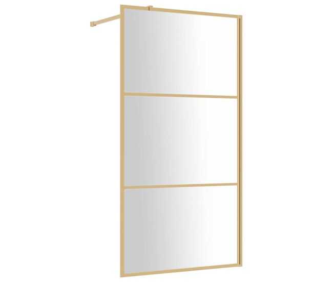 Vidaxl divisória de chuveiro 100x195 cm vidro transparente esg dourado