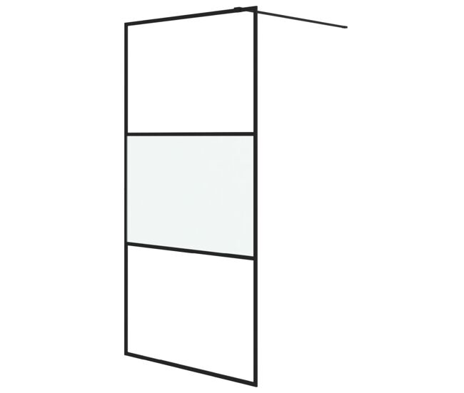 Vidaxl divisória de chuveiro 100x195 cm vidro semiopaco esg preto