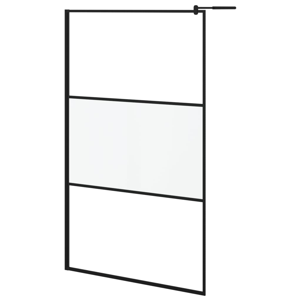Vidaxl divisória de chuveiro 115x195 cm vidro opaco esg preto