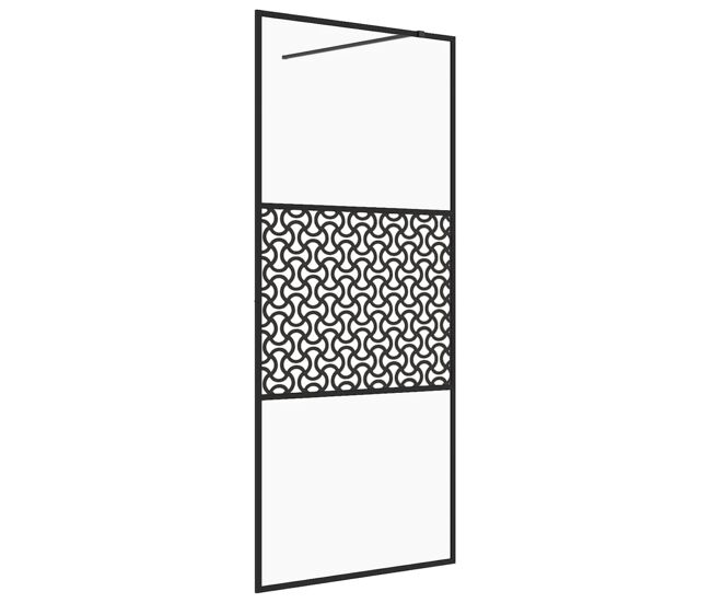 Vidaxl divisória de chuveiro c/ vidro transparente esg 90x195 cm preto