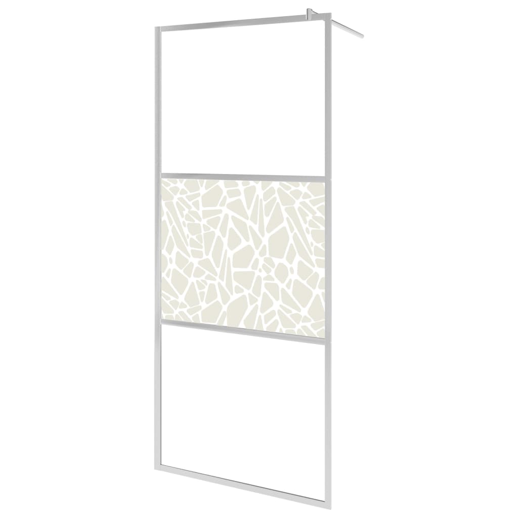 Vidaxl divisória de chuveiro 100x195 cm vidro esg design pedras