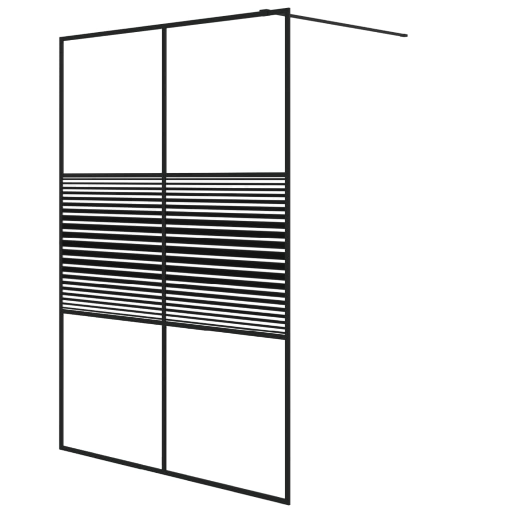 Vidaxl divisória de chuveiro 140x195 cm vidro transparente esg preto