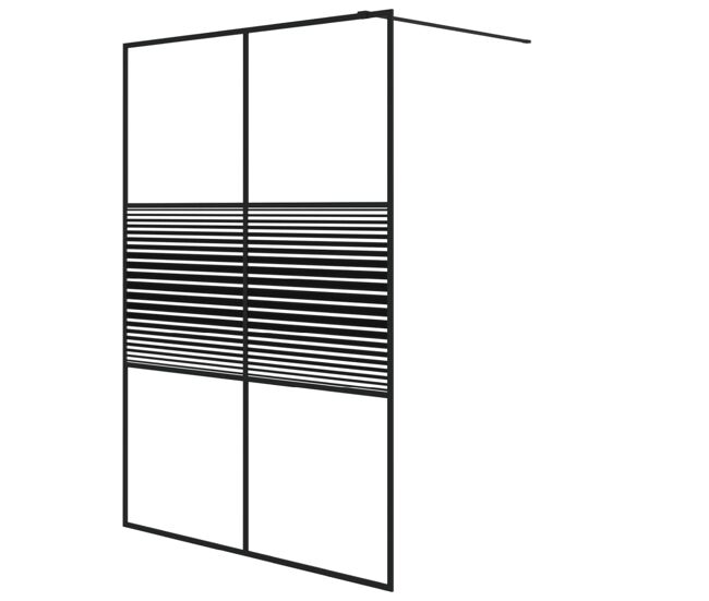 Vidaxl divisória de chuveiro 140x195 cm vidro transparente esg preto