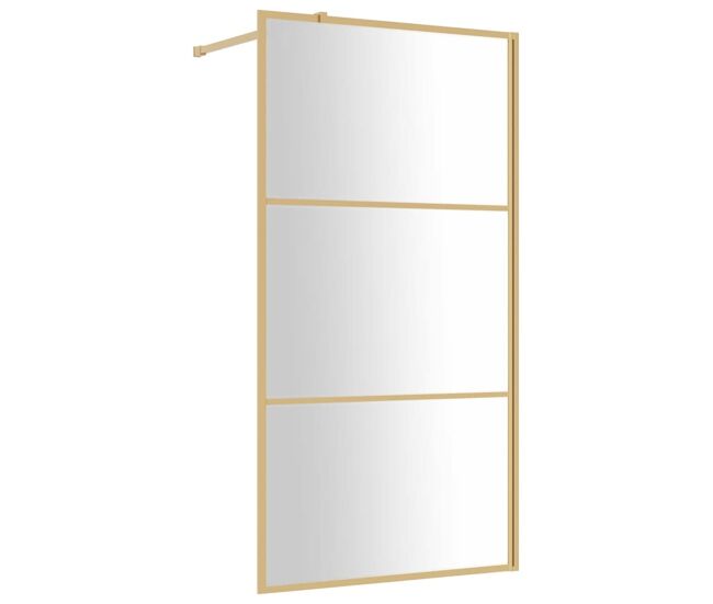 Vidaxl divisória de chuveiro 115x195 cm vidro transparente esg dourado