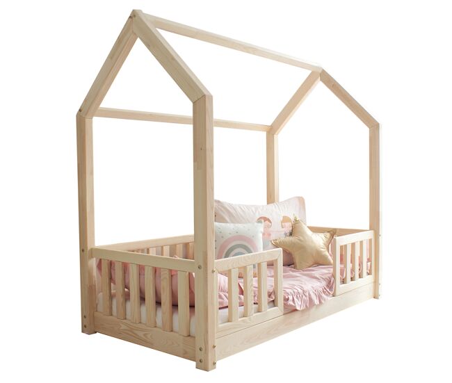 Cama cabana 90x190 barreiras e base incluídas pés 1 cm daisy bois