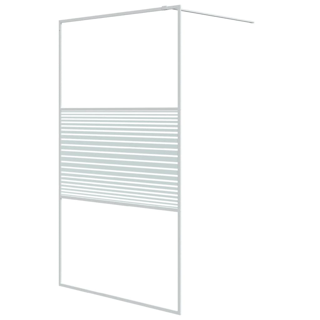 Vidaxl divisória de chuveiro branco 115x195 cm vidro esg transparente