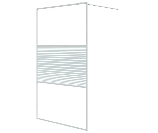 Vidaxl divisória de chuveiro branco 115x195 cm vidro esg transparente