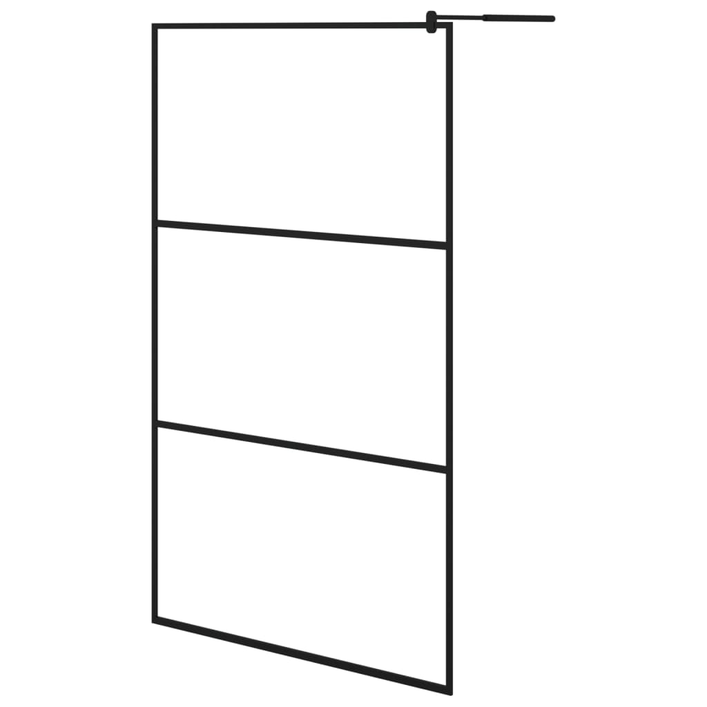 Vidaxl divisória de chuveiro vidro transparente esg 115x195 cm preto