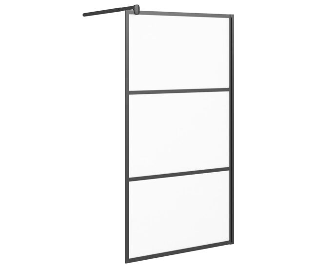 Vidaxl divisória de chuveiro 100x195 cm vidro opaco esg preto