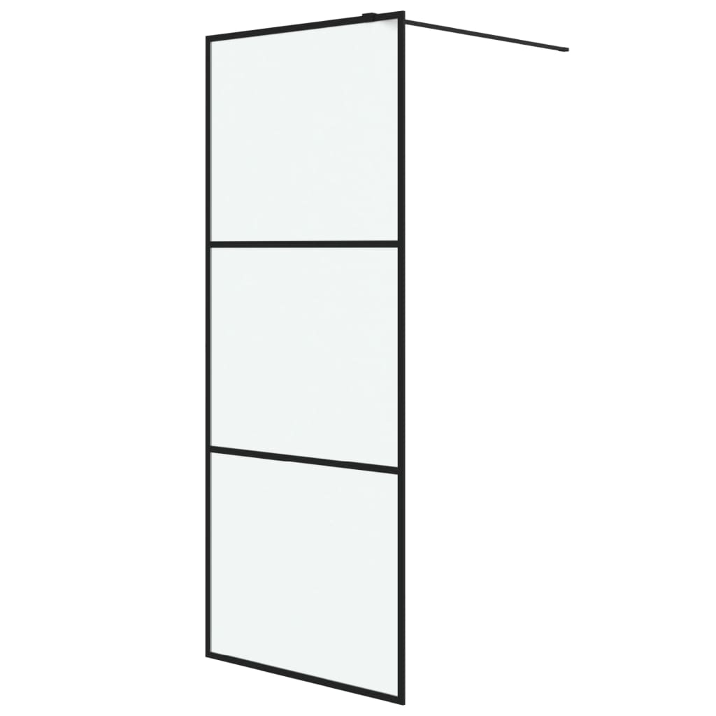 Vidaxl divisória de chuveiro 80x195 cm vidro opaco esg preto