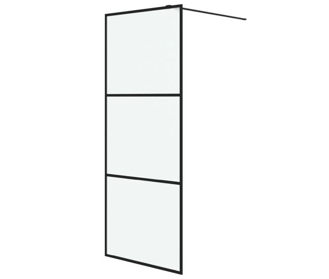 Vidaxl divisória de chuveiro 80x195 cm vidro opaco esg preto