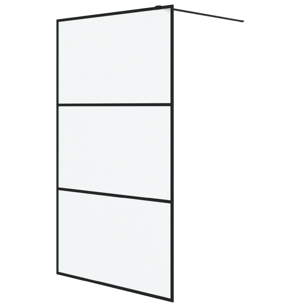 Vidaxl divisória de chuveiro 115x195 cm vidro opaco esg preto