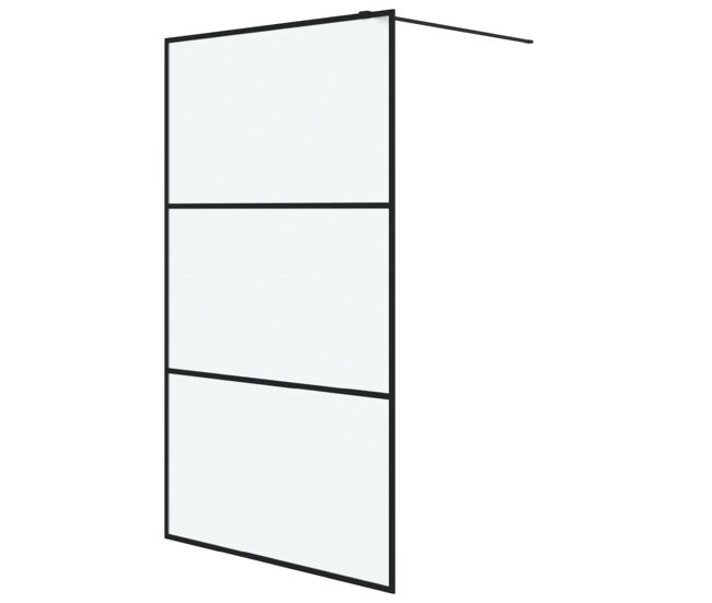 Vidaxl divisória de chuveiro 115x195 cm vidro opaco esg preto