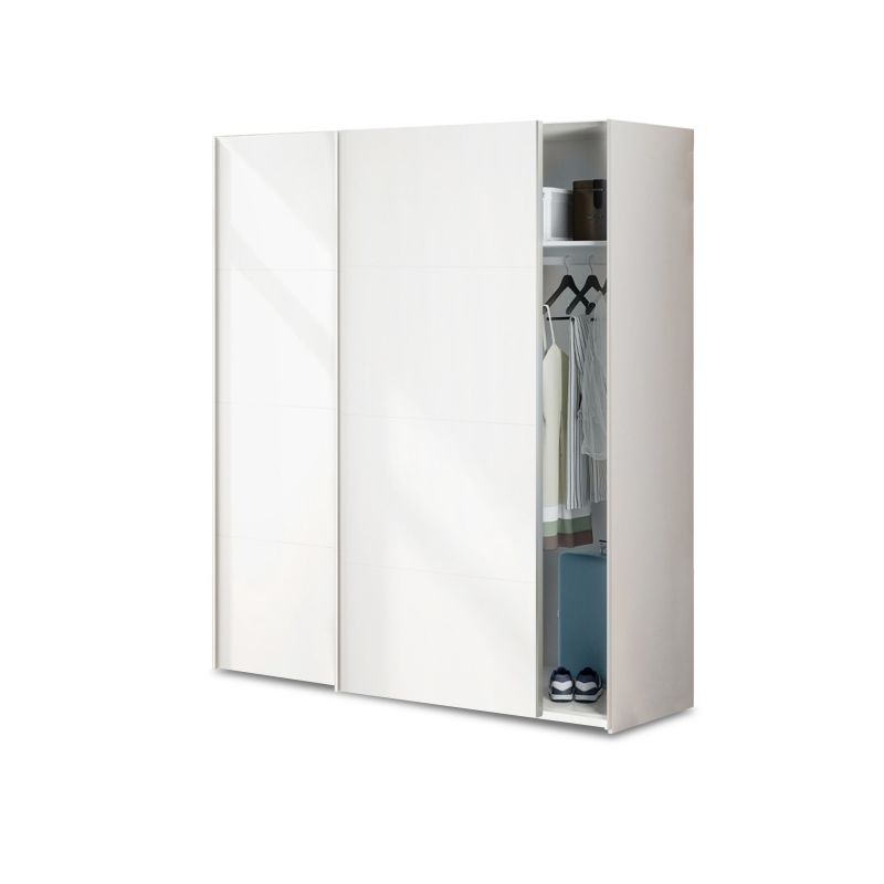 Armário com portas de correr e design prático, 150 x 200 cm, unix artik white (branco mate) 150 x 200 x 60 cm