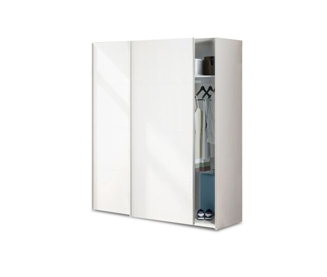 Armário com portas de correr e design prático, 150 x 200 cm, unix artik white (branco mate) 150 x 200 x 60 cm