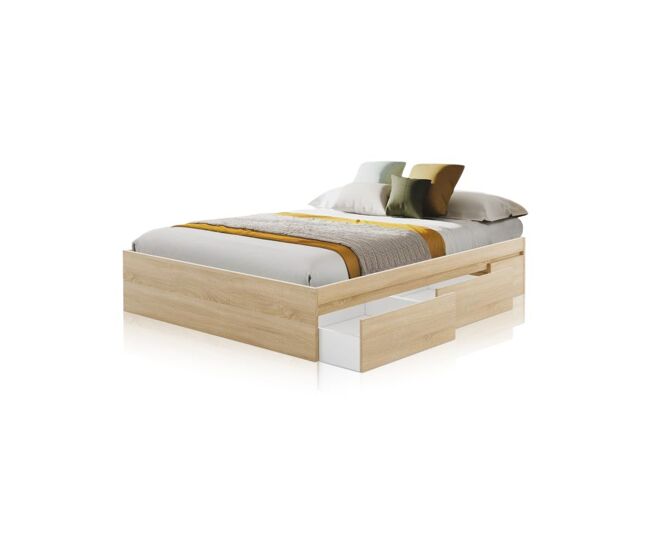 Cama four carvalho canadiano 196 x 37 x 156 cm