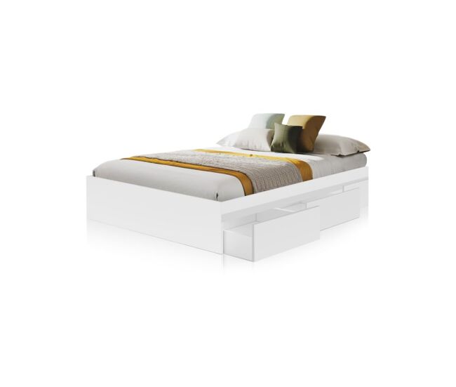 Cama four artik white (blanc mate) 196 x 37 x 156 cm