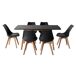 Mesa extensible Helga 120, 6 sillas Nora Mesa extensible Helga 120, 6 sillas Nora Preto