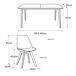 Mesa extensible Helga 120, 6 sillas Nora Mesa extensible Helga 120, 6 sillas Nora Preto