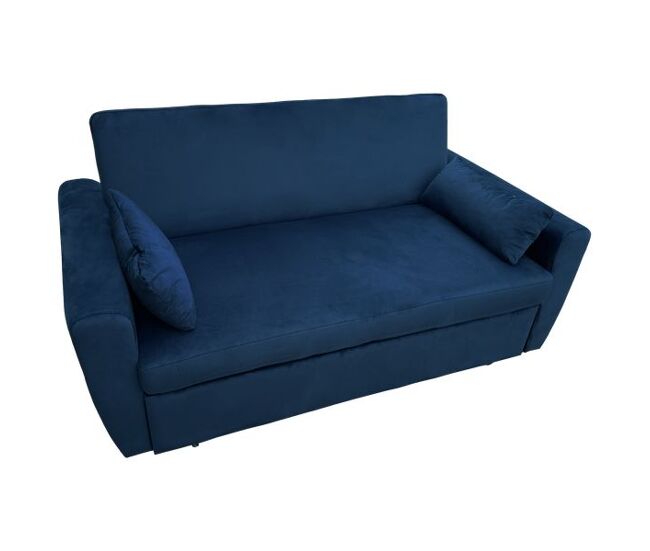 Canapé convertible en velours bleu 2 places MATT