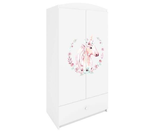 Armário de 2 portas e 1 gaveta kocot kids babydream unicorn - branco