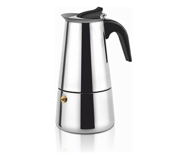 Cafetière italiana haeger moka acier inox 18/10 - 10 chávenas