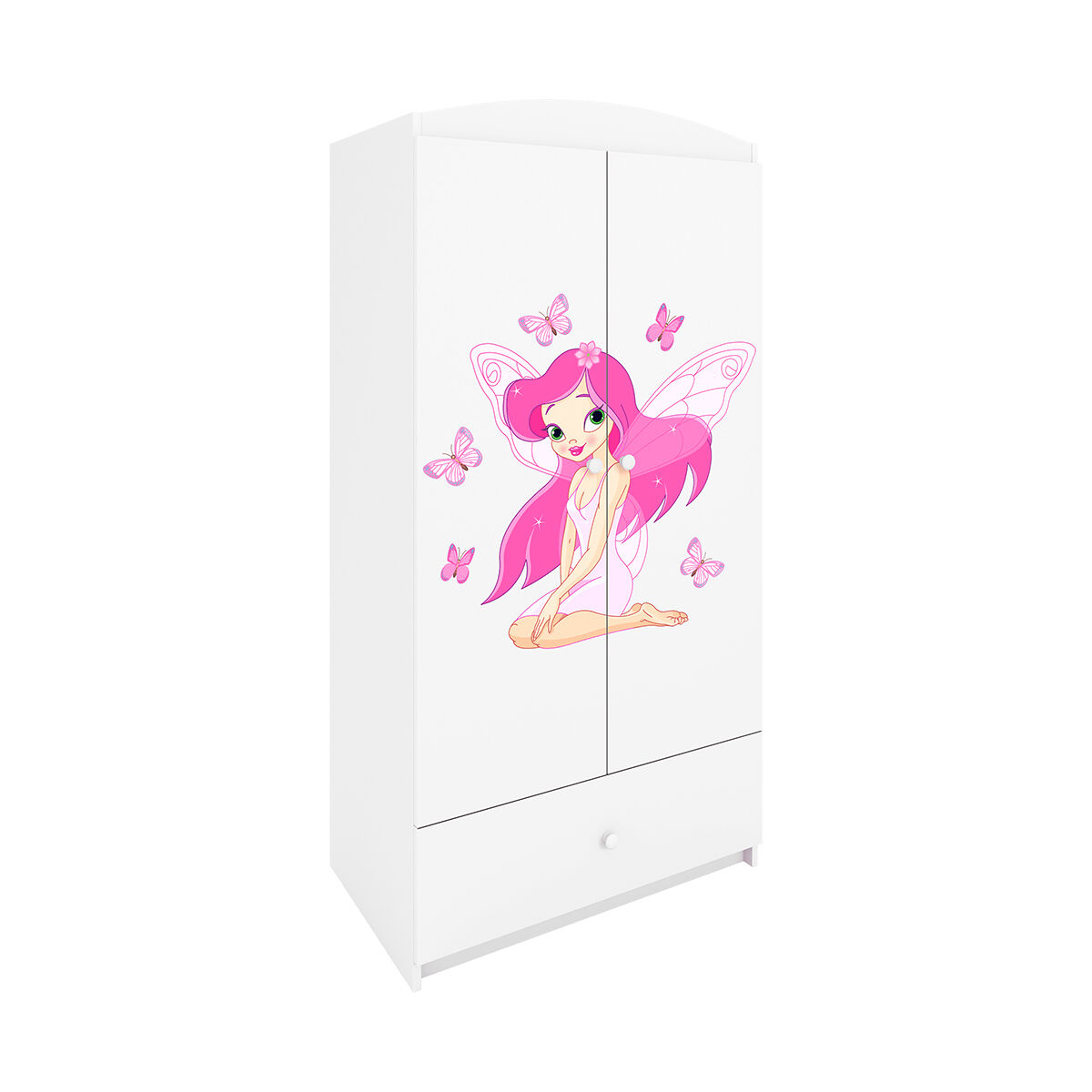 Armário de 2 portas e 1 gaveta kocot kids babydream the butterfly fairy - blanc