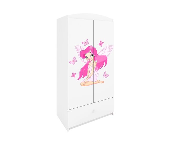 Armário de 2 portas e 1 gaveta kocot kids babydream the butterfly fairy - blanc