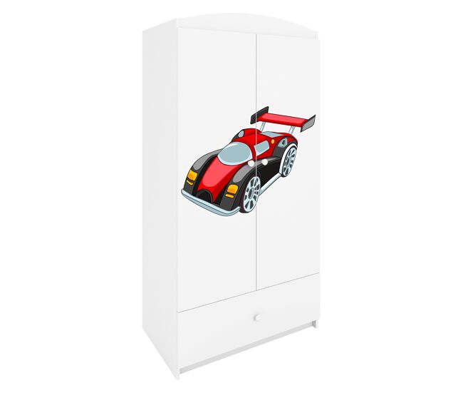 Roupeiro 2 portas 1 gaveta kocot kids babydream race car - branco