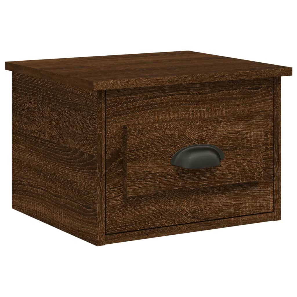 Vidaxl mesa de cabeceira de parede 41,5x36x28 cm carvalho castanho