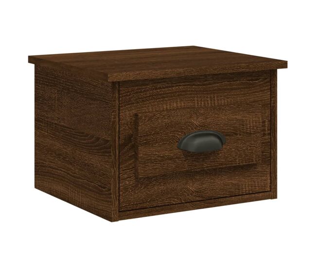 Vidaxl mesa de cabeceira de parede 41,5x36x28 cm carvalho castanho