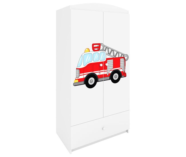 Roupeiro 2 portas 1 gaveta kocot kids babydream bombeiro blanc