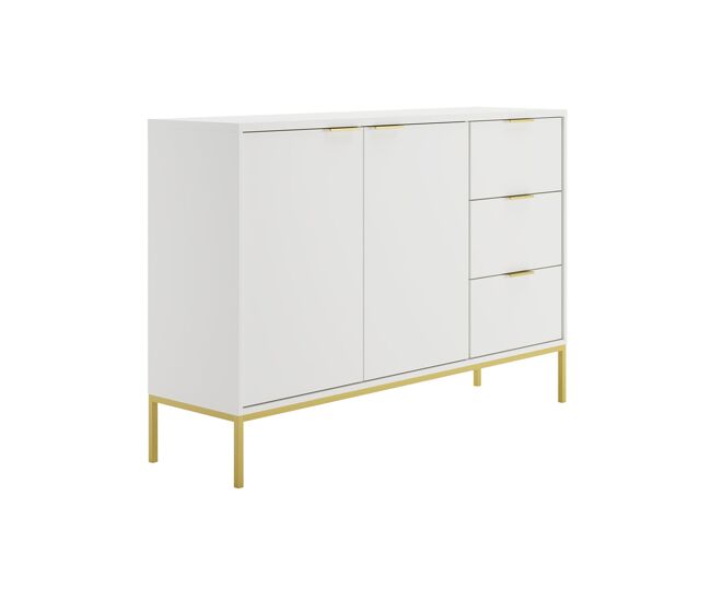 Aparador seattle branco com 2 portas e 3 gavetas