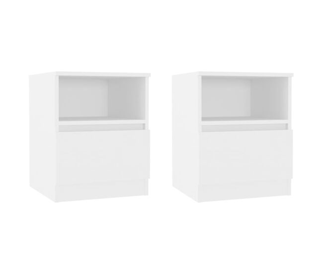 Vidaxl mesas de cabeceira 2pcs 40x40x50 cm derivados de madeira branco