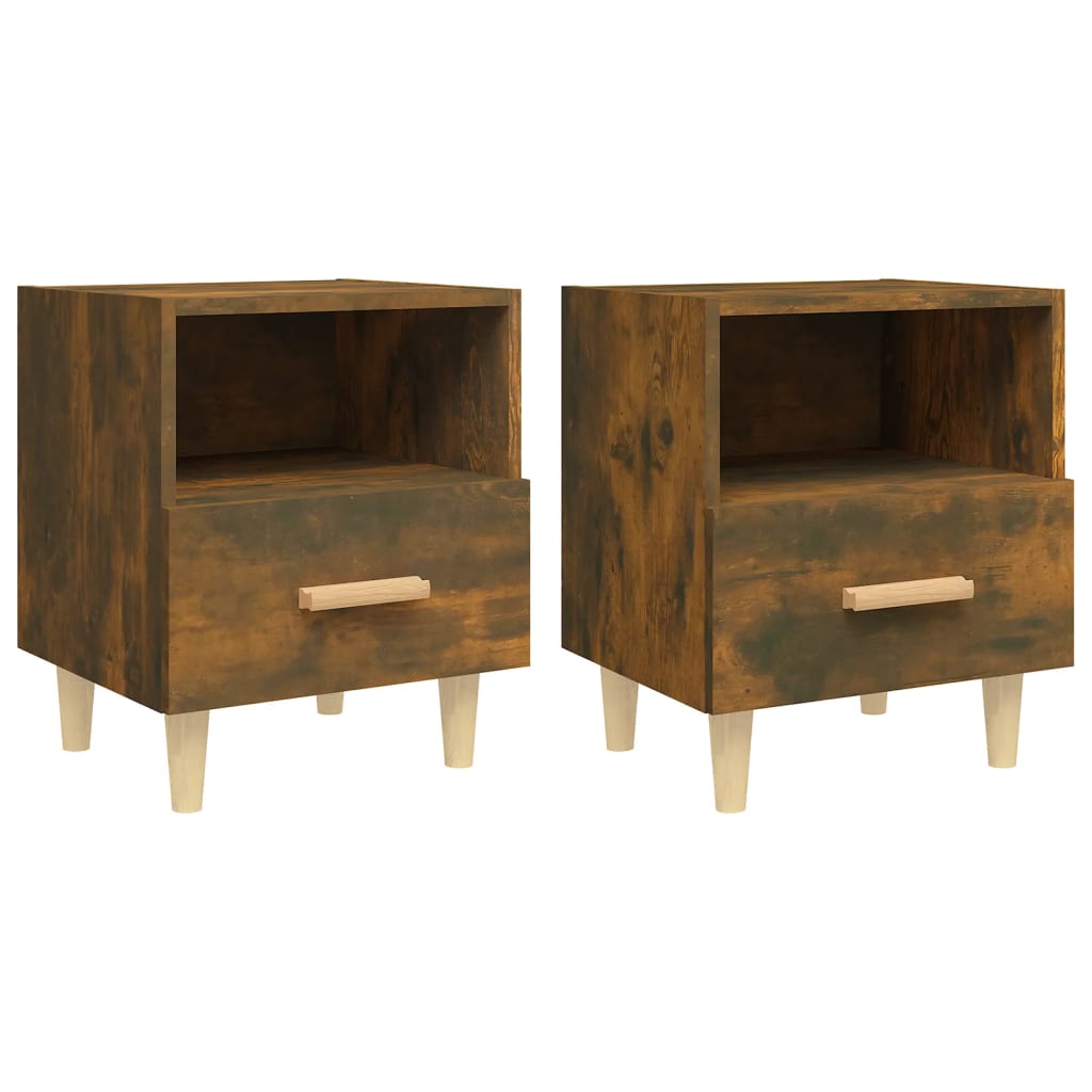 Vidaxl mesas de cabeceira 2 pcs 40x35x47 cm cor carvalho fumado