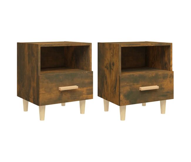 Vidaxl mesas de cabeceira 2 pcs 40x35x47 cm cor carvalho fumado