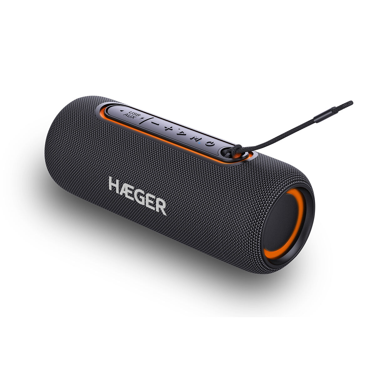 Enceinte bluetooth portable haeger light boom - autonomia 3h, ipx5, microfone, iluminação rgb