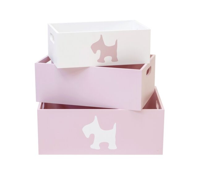 Caixas set de 3 mdf rosa 15x40x28/13x35x23/11x30x18cm