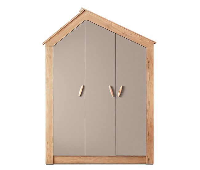 Armário 3 portas aglomerado gris 207x150x58cm