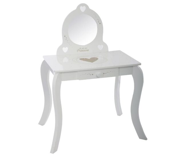 Penteadeira e banco em mdf blanc 91x71,5x50,5cm