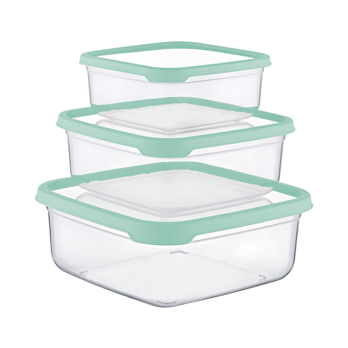 Conjunto de 3 recipientes herméticos para alimentos, formato quadrado 7house