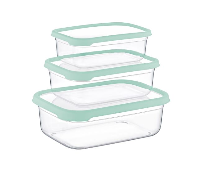 Conjunto de 3 recipientes herméticos para alimentos, formato retangular 7house