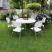 Mesa dobrável redonda efeito granito O91 121x121 Mesa dobrável redonda efeito granito O91 121x121 Branco