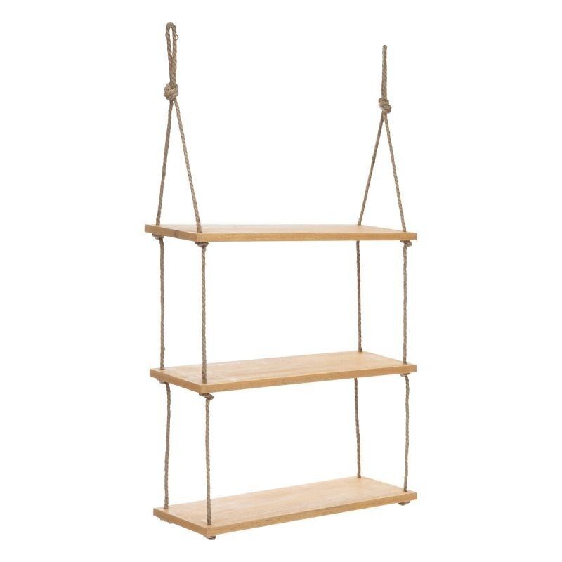 Étagère 3 étagères madeira hevea castanha 105x60x20cm