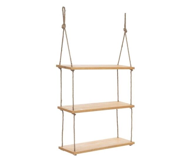 Étagère 3 étagères madeira hevea castanha 105x60x20cm