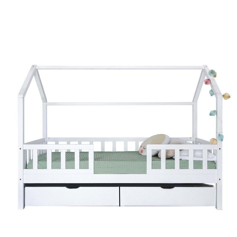 Cama casinha com grade + 2 gavetas