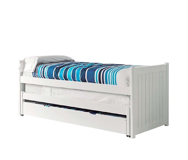 Cama nido de madeira blanche 90x200 cm