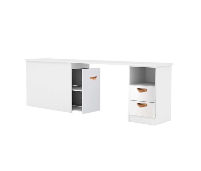 Secretária com armazenamento lea 76,5x202/242x45