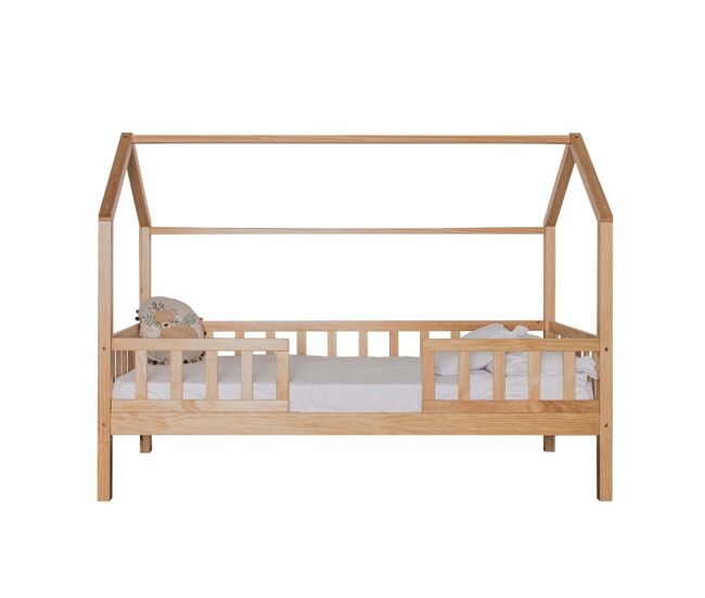 Cama casinha com grades de madeira pinho 90x190 cm
