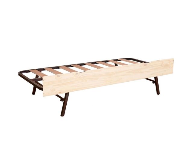 Cama extraível elevável de madeira blanc lavado 90x190cm